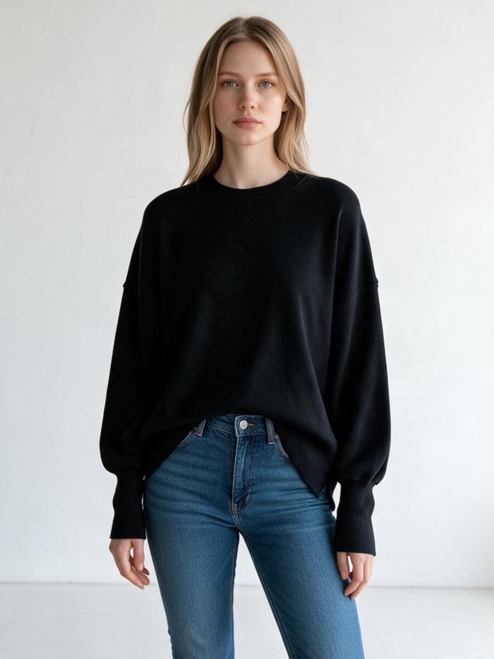 LILLUSORY Oversized Batwing Sweater Black L NWT
